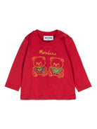 T-shirt per neonati Moschino Kids rosso con stampa Teddy Bear MNO00RLAA01 50307 MOSCHINO KIDS 
