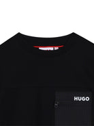 T-shirt per bambino Hugo Kids nera con tasca sul petto G00441 09B Hugo 