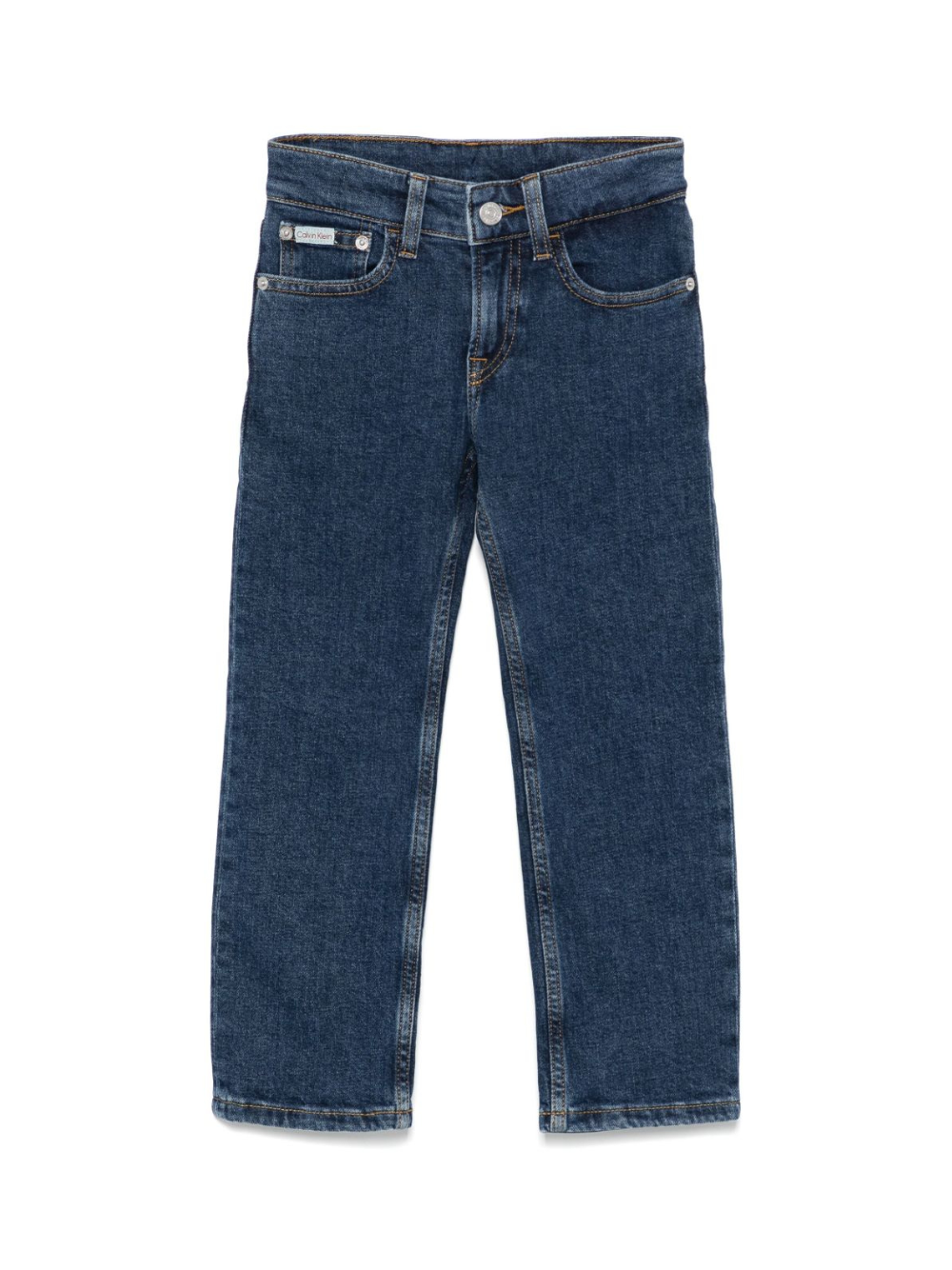 Jeans per bambino Calvin Klein Kids in denim con design a cinque tasche IB0IB02301 1AA CALVIN KLEIN KIDS 
