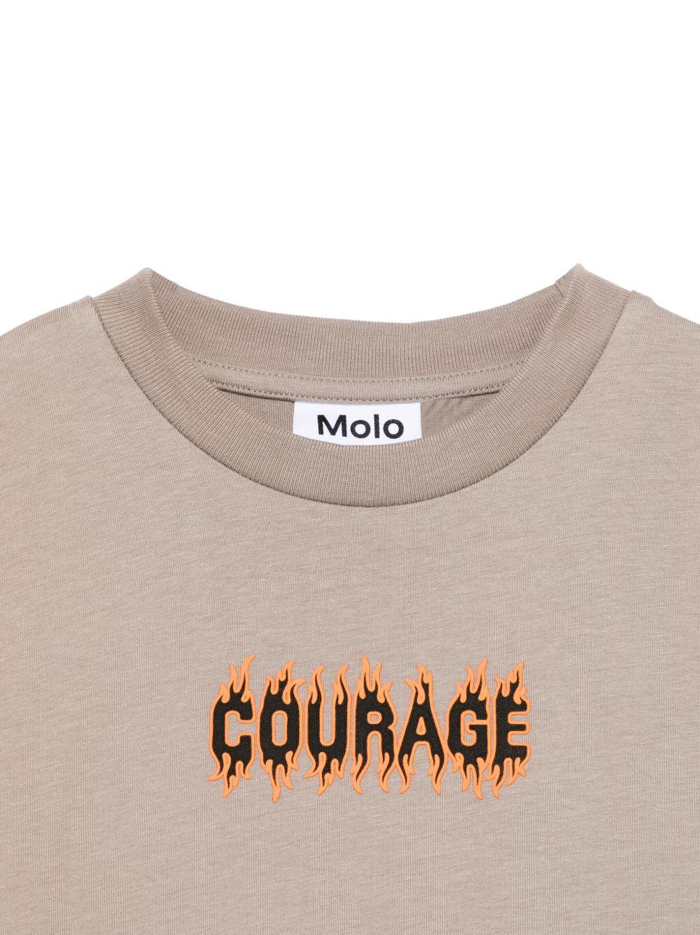 T-shirt per bambino Molo Rodney beige con dettagli applicati 1S25A214 5450 MOLO 