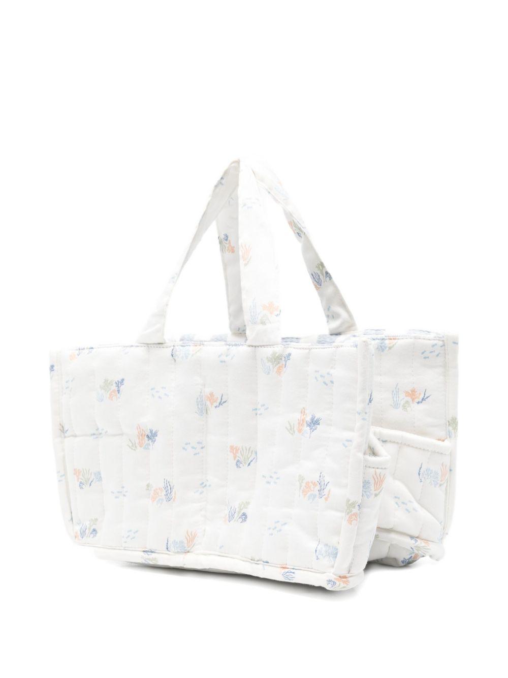 Borsa fasciatoio per neonati Avery Row bianco trapuntata con stampa grafica NCACOA COASTILINES AVERY ROW 