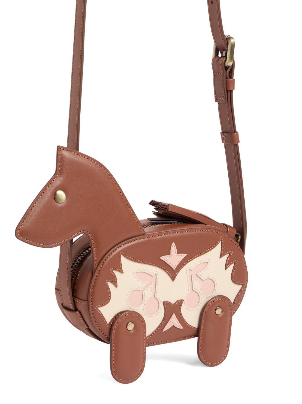 Borsa a spalla per bambina Bonpoint Jonquil marrone a forma di cavallo W05GBEL00001 067C BONPOINT 