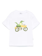 T-shirt con stampa per neonato Il Gufo bianco con orlo dritto P25TS480MF001 156 IL GUFO 