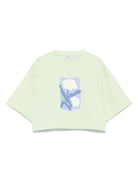 T-shirt per bambina Il Gufo verde con stampa P25TS477MF001 5246 IL GUFO 