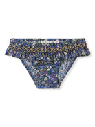 Slip bikini a fiori per neonata Bonpoint blu con vita elasticizzata S05XSSW00001 577 BONPOINT 