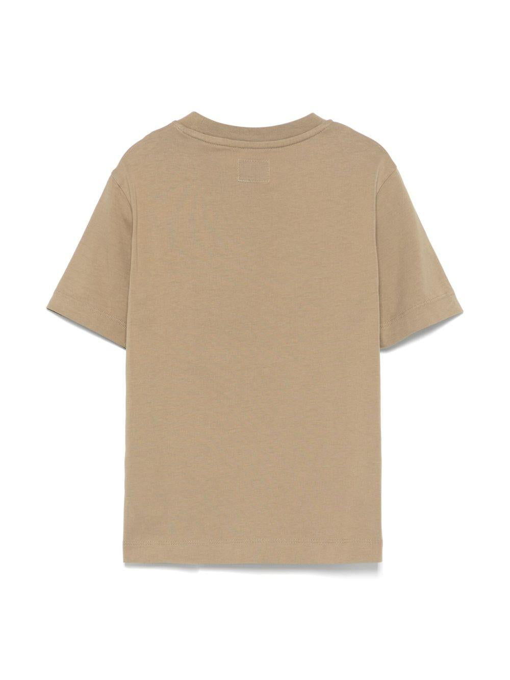 T-shirt con logo per bambino C.P. Company Kids beige con orlo dritto CNM00LLAA17 20262 C.P.COMPANY KIDS 