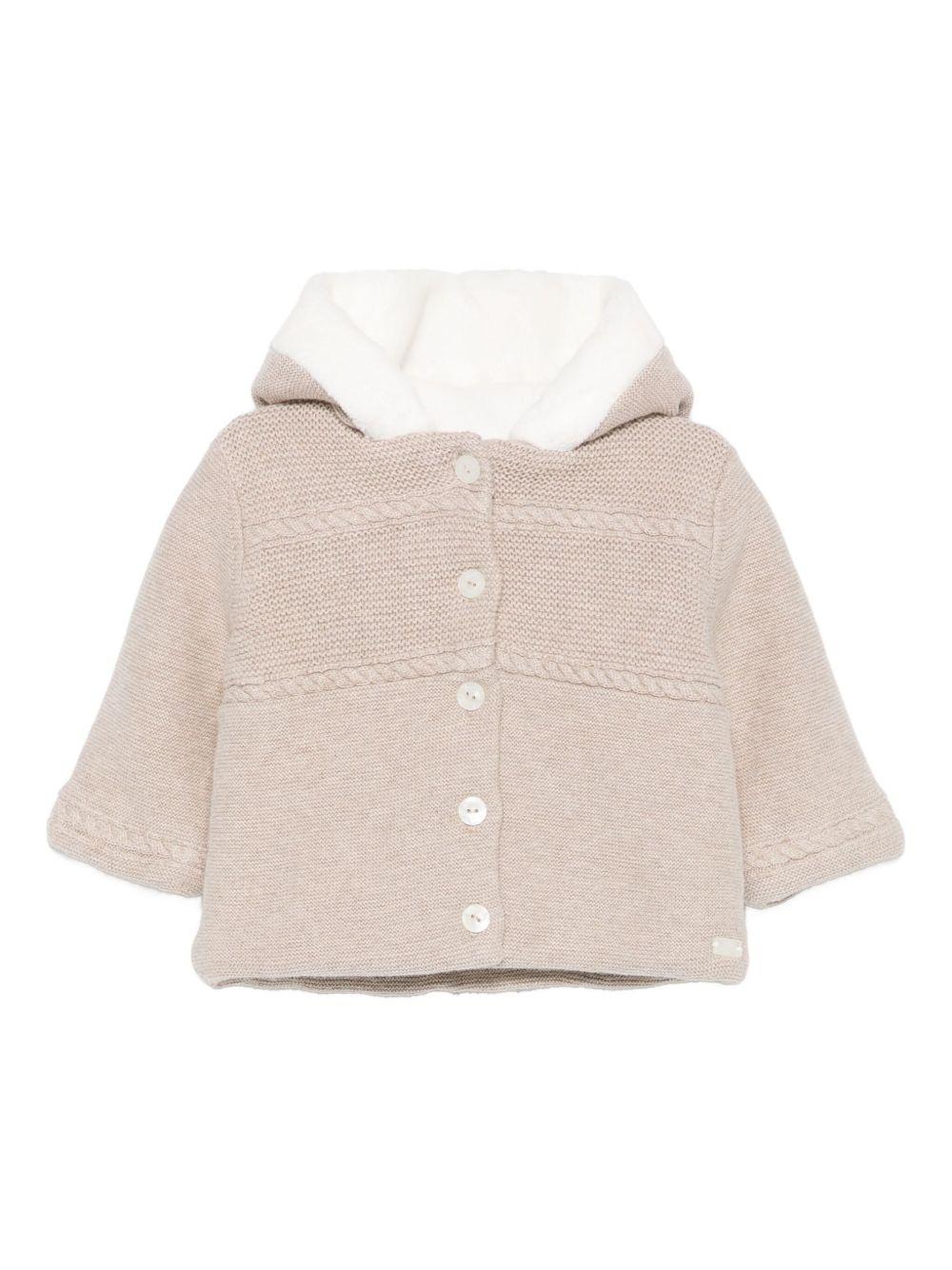 Giubbino per neonata Tartine Et Chocolat beige con scollo con cappuccio CB40000 16 TArtine & Chocolat 