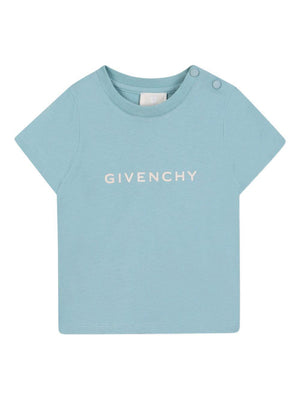 Givenchy Kids baby boy's light blue T-shirt with front logo print