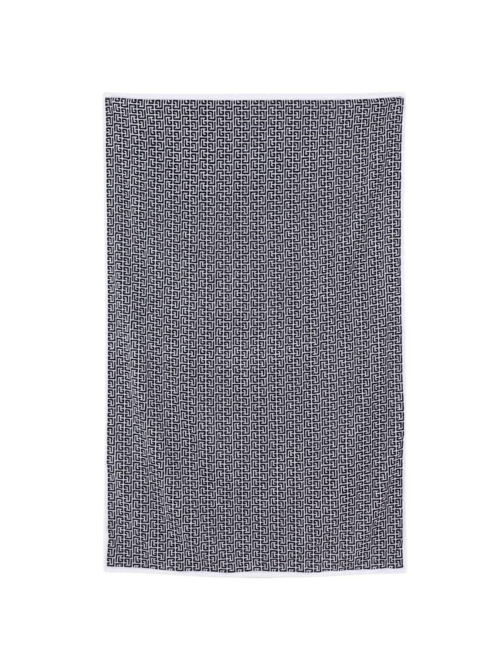 Telo mare per bambini Balmain Kids bianco e nero con stampa geometrica all-over BYCP40 Z2228 100NE BALMAIN KIDS 