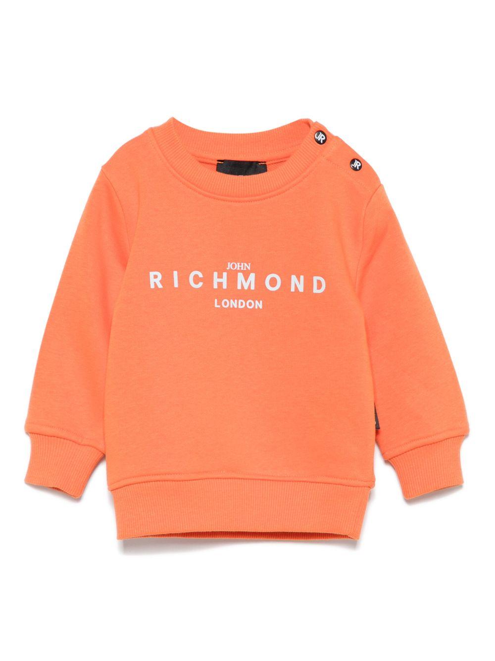 Felpa per neonati John Richmond Junior arancione con bottoni sulla spalla RIP25016FE APRICOT JOHN RICHMOND JUNIOR 