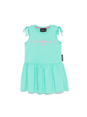 John Richmond Junior aquamarine green dress for girls with strap detail