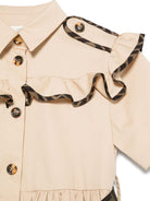 Abito junior in gabardina stretch per bambina Fendi Kids beige con apertura a bottoncini JFB734 ADEH F1P2P FENDI KIDS 