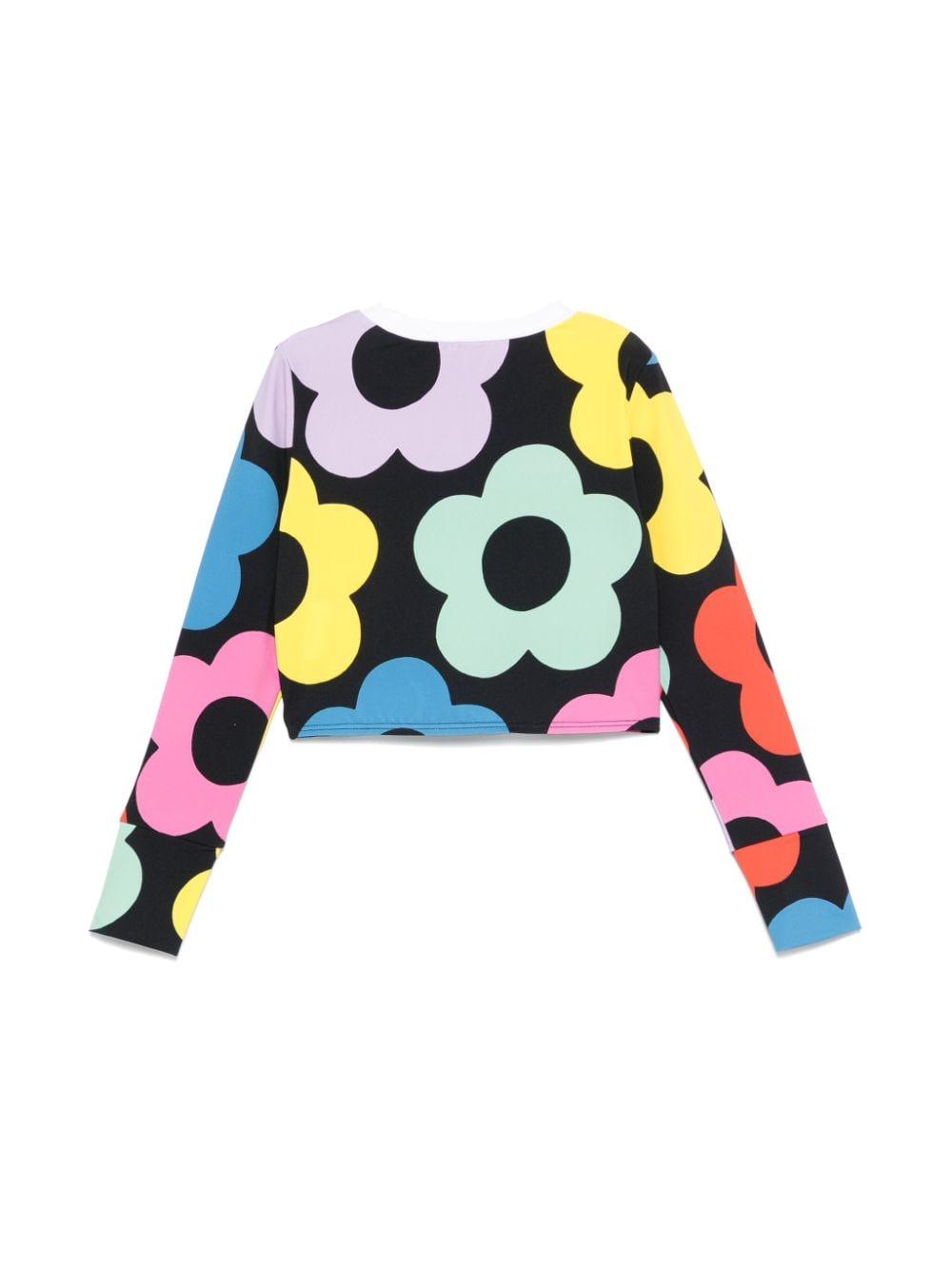 T-shirt con stampa floreale per bambina Stella McCartney Kids nera con design elasticizzato TV8C10 Z2028 930MC STELLA McCARTNEY KIDS 