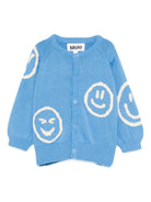 Cardigan per neonato Molo blu con ricamo smile 6S26K301 5615 MOLO 