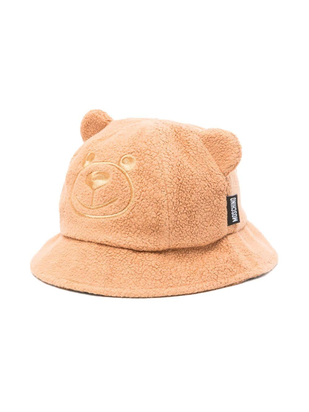 Cappello bucket Leo Teddy per neonato Moschino Kids beige con corona rotonda MUX04OLIA21 20121 MOSCHINO KIDS 