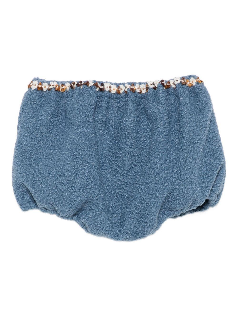 Shorts per bambina A'lapage azzurri con rifiniture floreali AL25 AZZURRO A'LAPAGE 