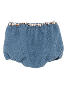 Shorts per bambina A'lapage azzurri con rifiniture floreali AL25 AZZURRO A'LAPAGE 