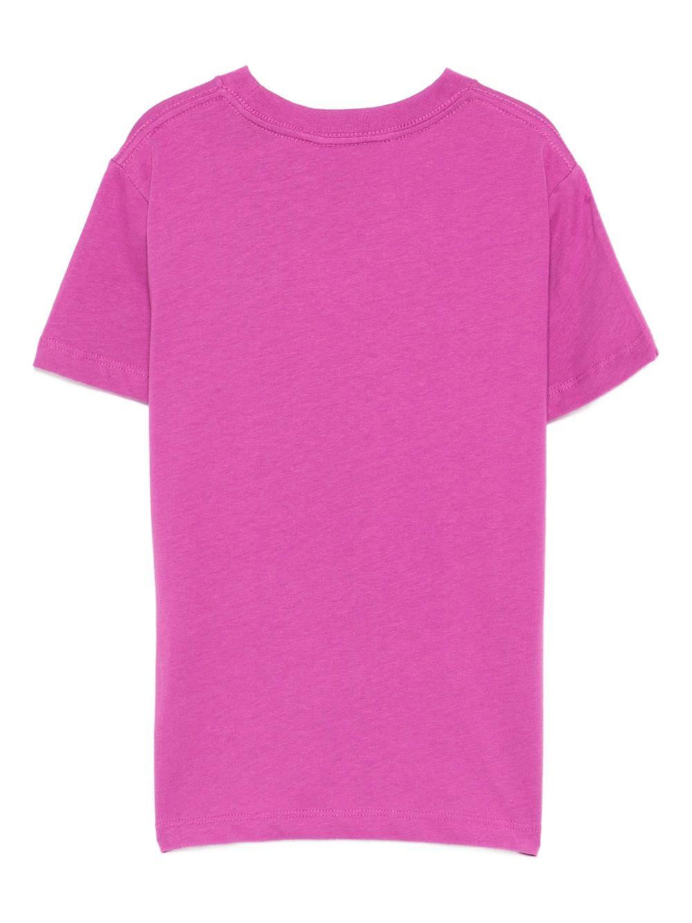 T-shirt per bambina Molo fucsia con stampa smile 6S26A201 5627 MOLO 