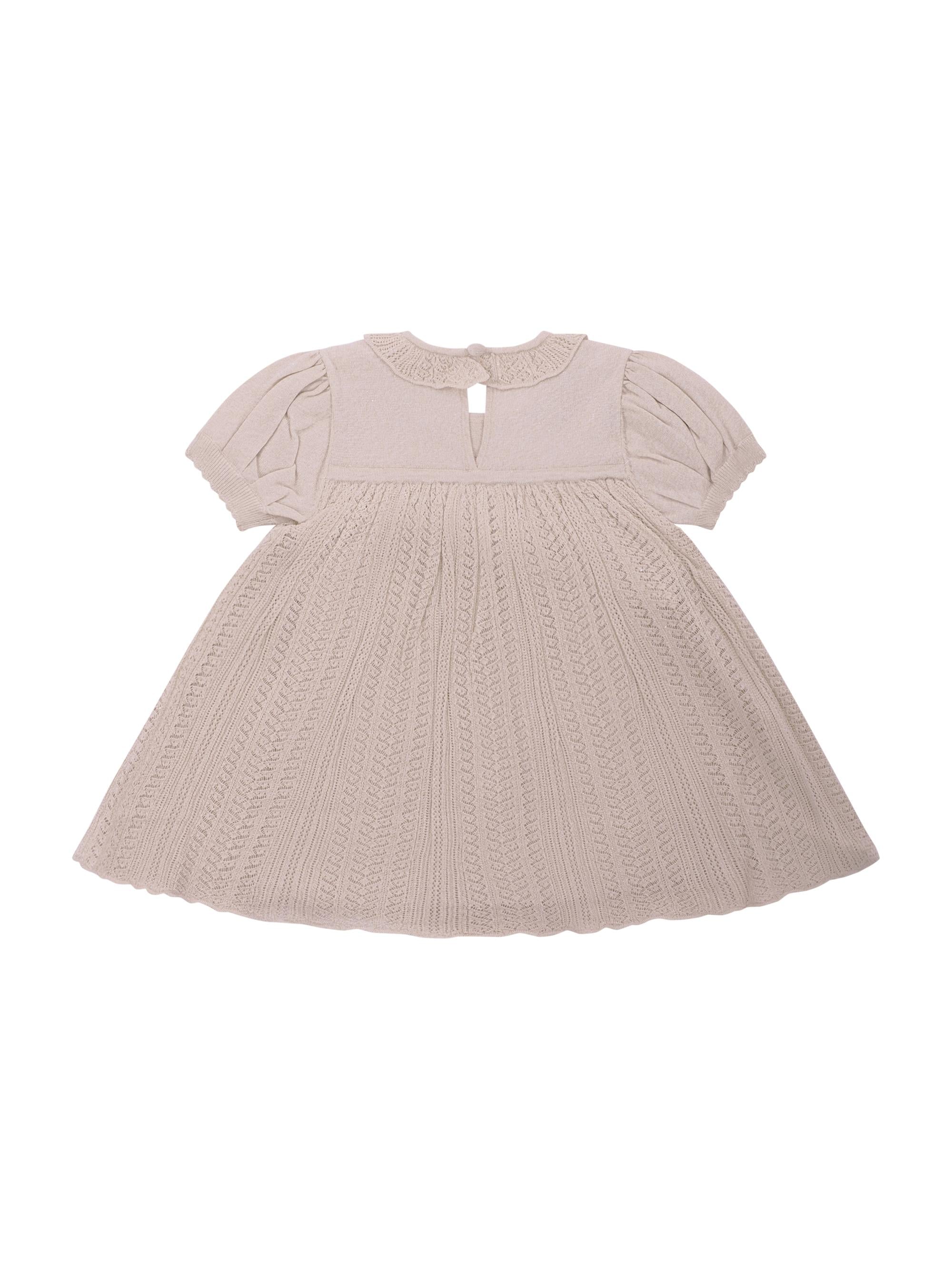 Abito per neonata Emporio Armani Kids beige con dettagli in pizzo EG000779 AF22791 U0007 EMPORIO ARMANI KIDS 