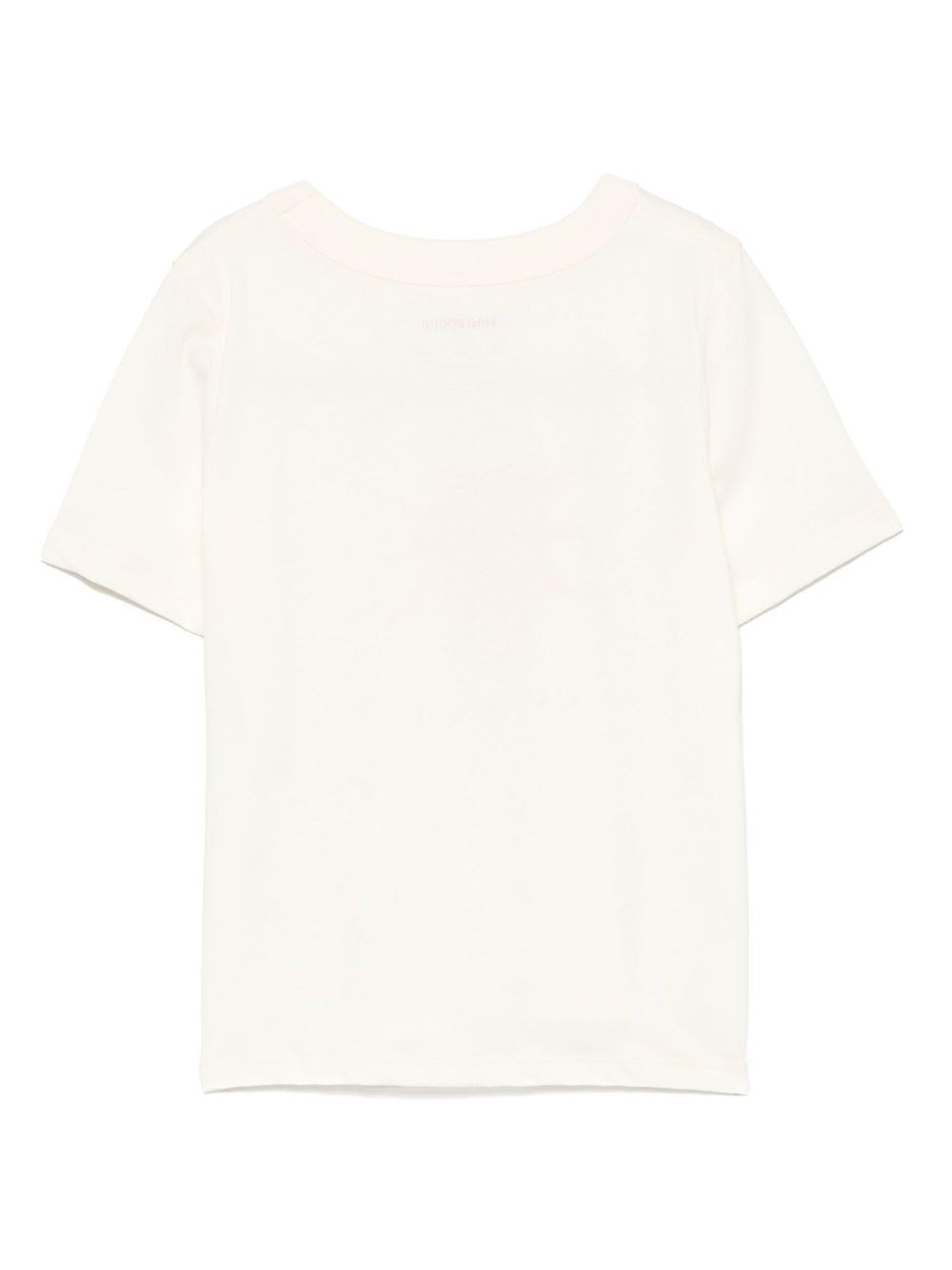 T-shirt per bambina Mini Rodini beige con stampa sole 2562011011 OFF-WHITE MINI RODINI 