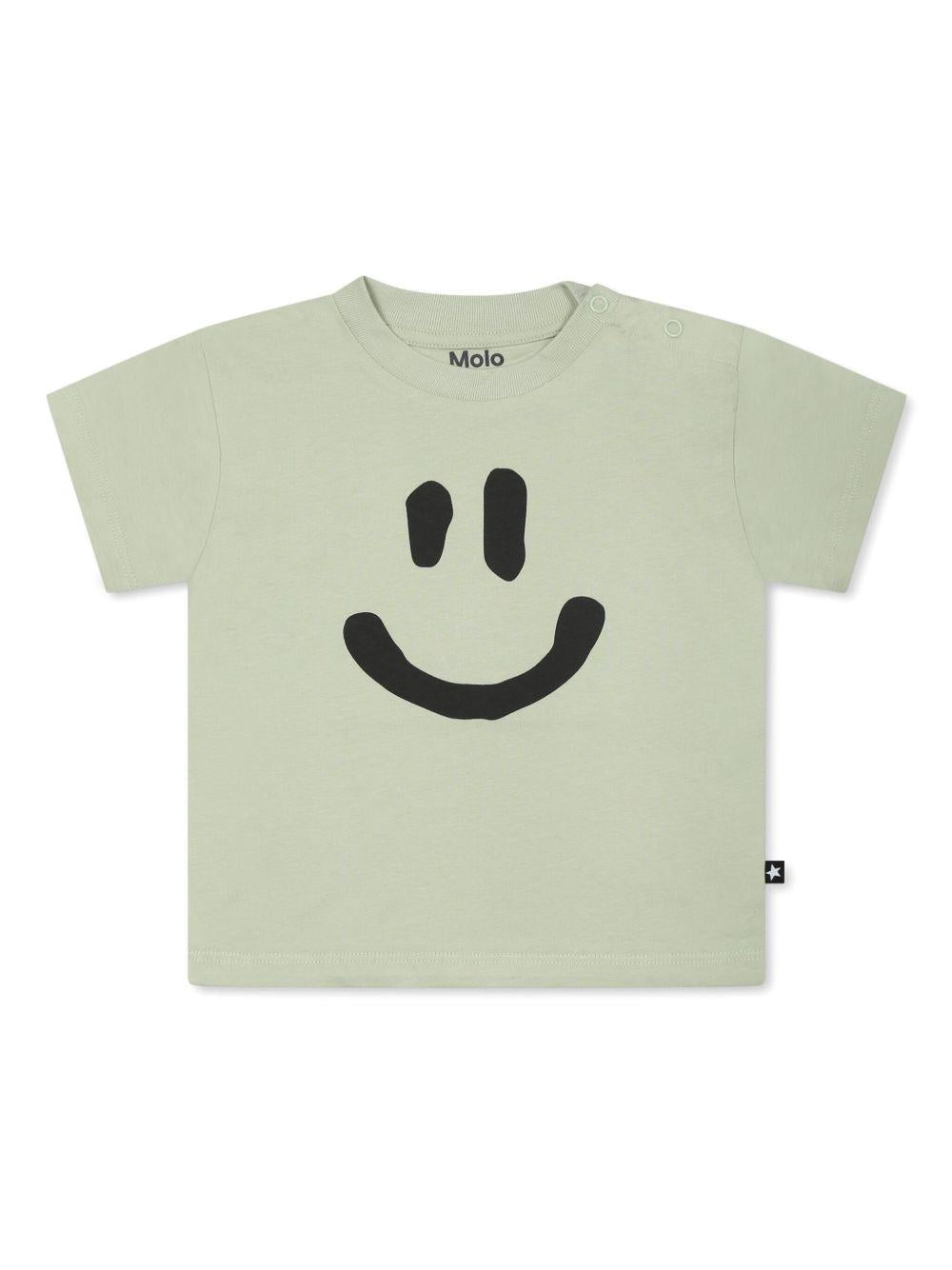 T-shirt con stampa per bambino Molo verde con scollo rotondo 6S25A207 5406 MOLO 