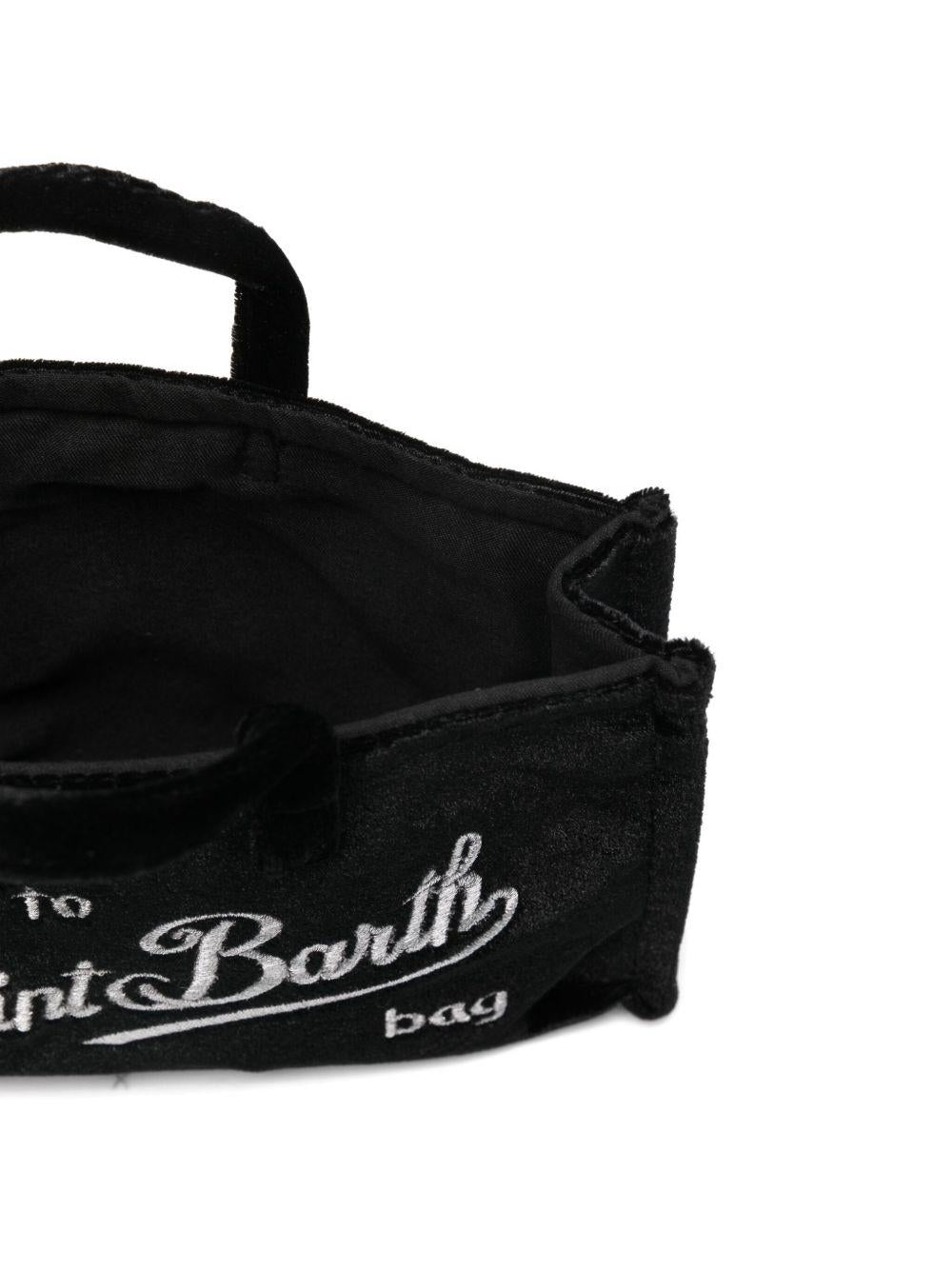 Phone Bag per bambina MC2 Saint Barth Kids nero in velluto PHONE008 00207I MC2 ST. BARTH KIDS 