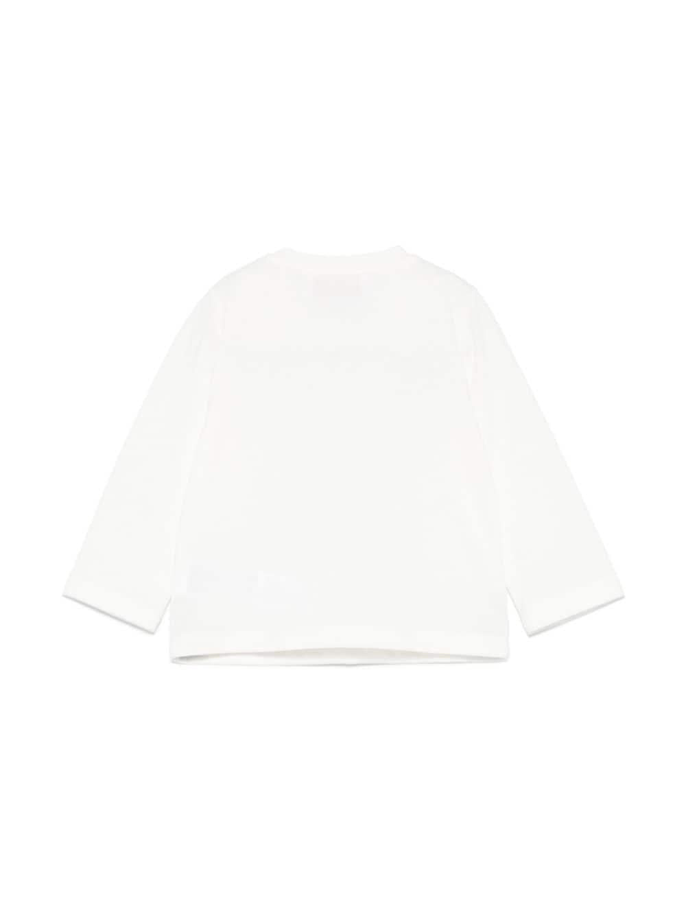 T-shirt per neonata Pucci Junior bianco con ricamo con logo frontale PV8060 J0177 101 EMILIO PUCCI JUNIOR 