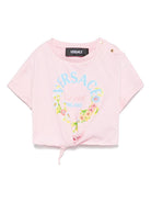 T-shirt per neonata Versace Kids rosa con stampa logo 10185481A13080 2PR00 VERSACE KIDS 