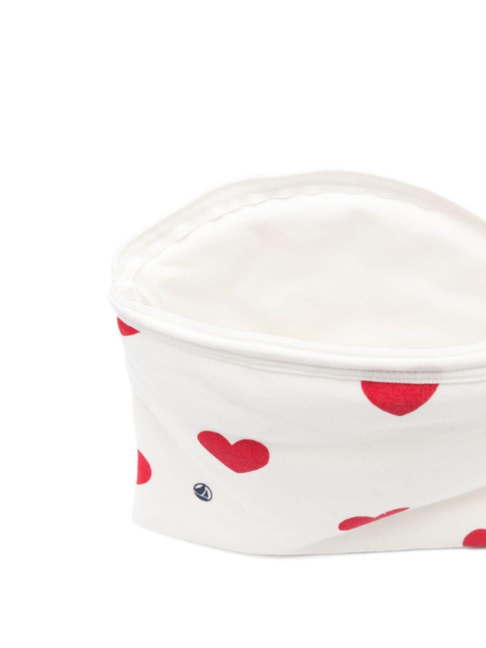 Trousse per neonati Petit Bateau bianca con stampa a cuori A0BUV 01 PETIT BATEAU 