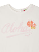 T-shirt per neonata Bonpoint Cira bianco con stampa con testo C05XTSK00002 102 BONPOINT 