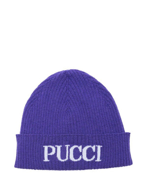 Berretto per bambina Emilio Pucci Junior viola con logo