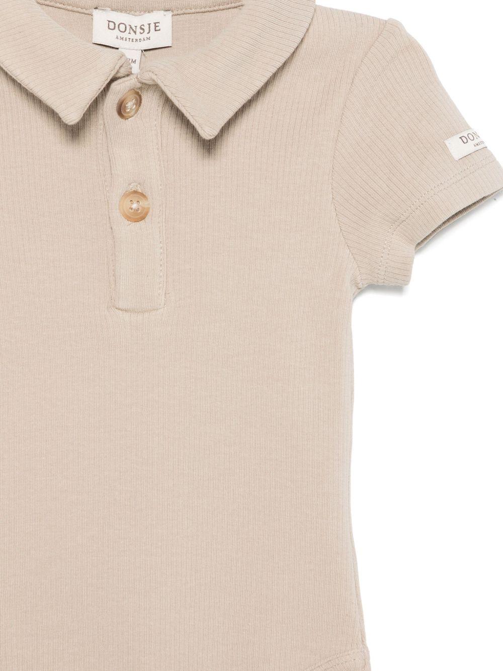 Body per neonata Donsje Moli beige con colletto stile polo 3031500 00017 DONSJE 