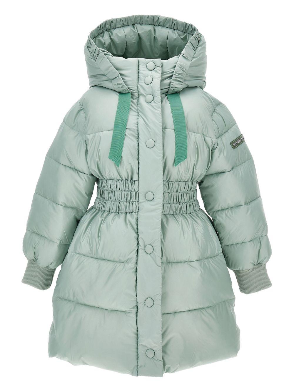 Piumino per bambina Monnalisa verde menta con cappuccio 17F102 6021 0024 MONNALISA 