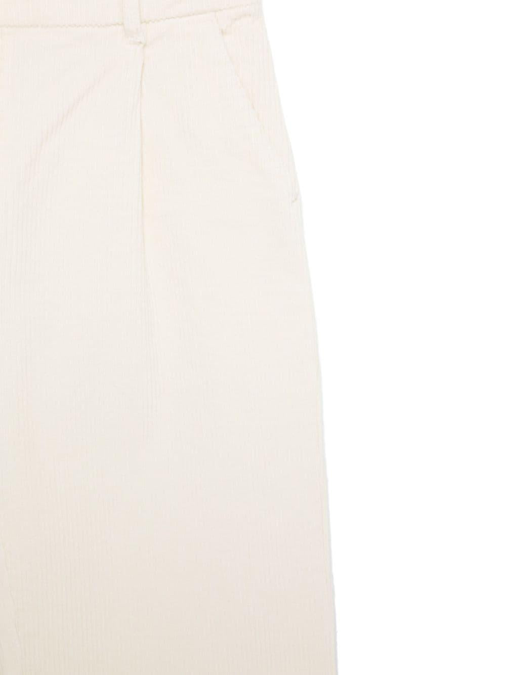 Pantaloni di velluto a coste per bambino Moschino Kids bianchi con due tasche lateralil HDP05WLVC01 20085 MOSCHINO KIDS 