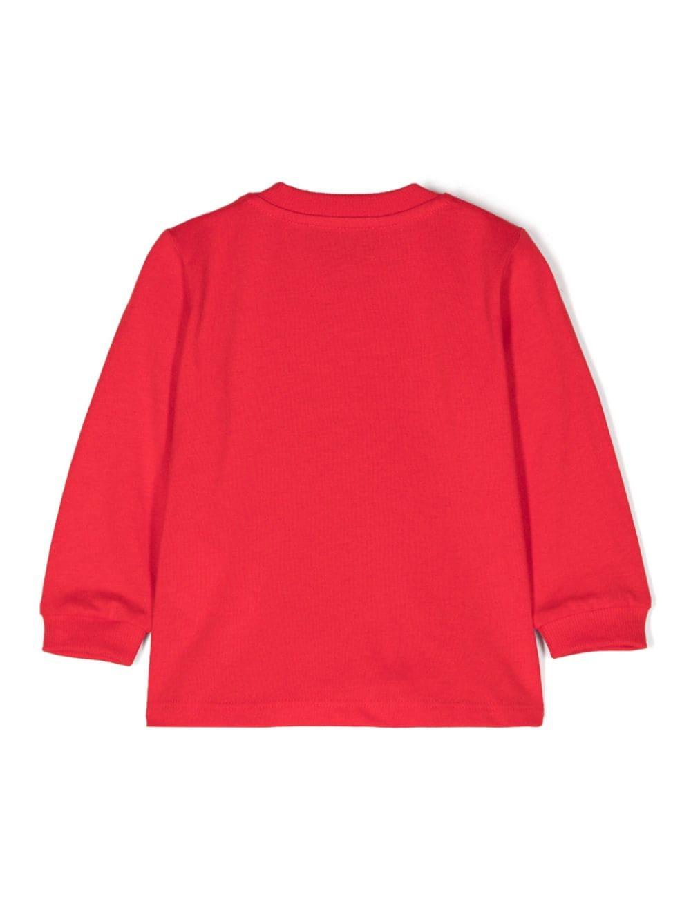 T-shirt per neonati Moschino Kids rosso con stampa Teddy Bear MUO00VLAA10 50109 MOSCHINO KIDS 