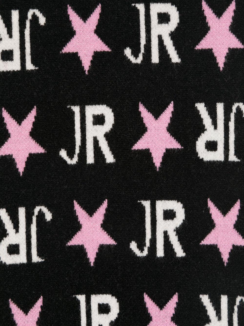 Set berretto con logo per bambina John Richmond Junior nero con motivo a stelle RGA24022HS STAR L.BLK/O-WHT/PNK JOHN RICHMOND JUNIOR 