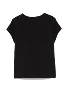 T-shirt per bambina MSGM Kids nero in jersey elasticizzato con ricamo con logo frontale S5MSJGTH081 110 MSGM KIDS 