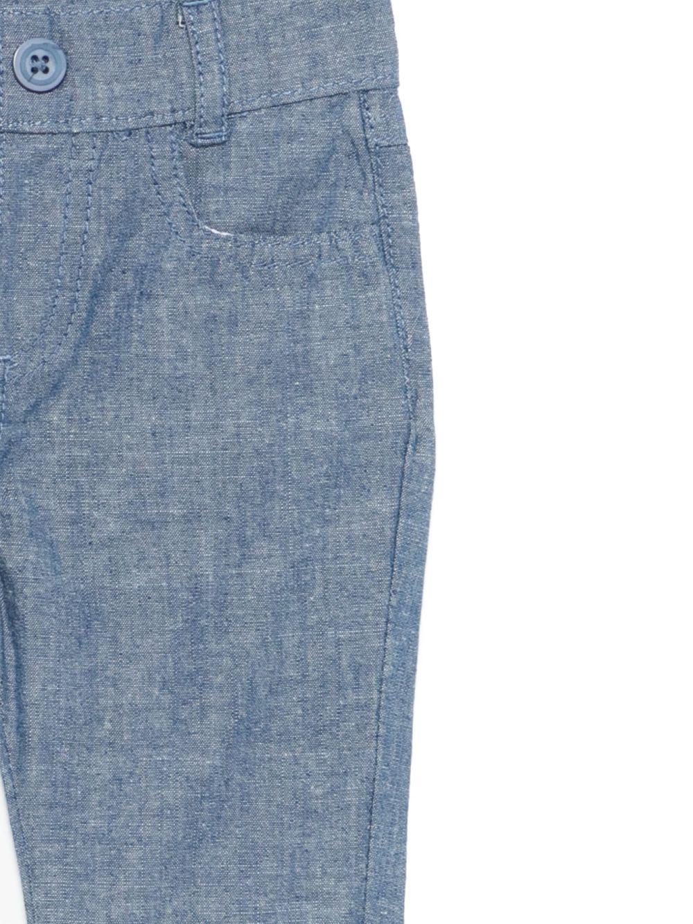 Pantaloni per neonato Trussardi Junior blu con vita elasticizzata e design a cinque tasche TIP25032JE DENIM BLUE MEDIUM TRUSSARDI JUNIOR 