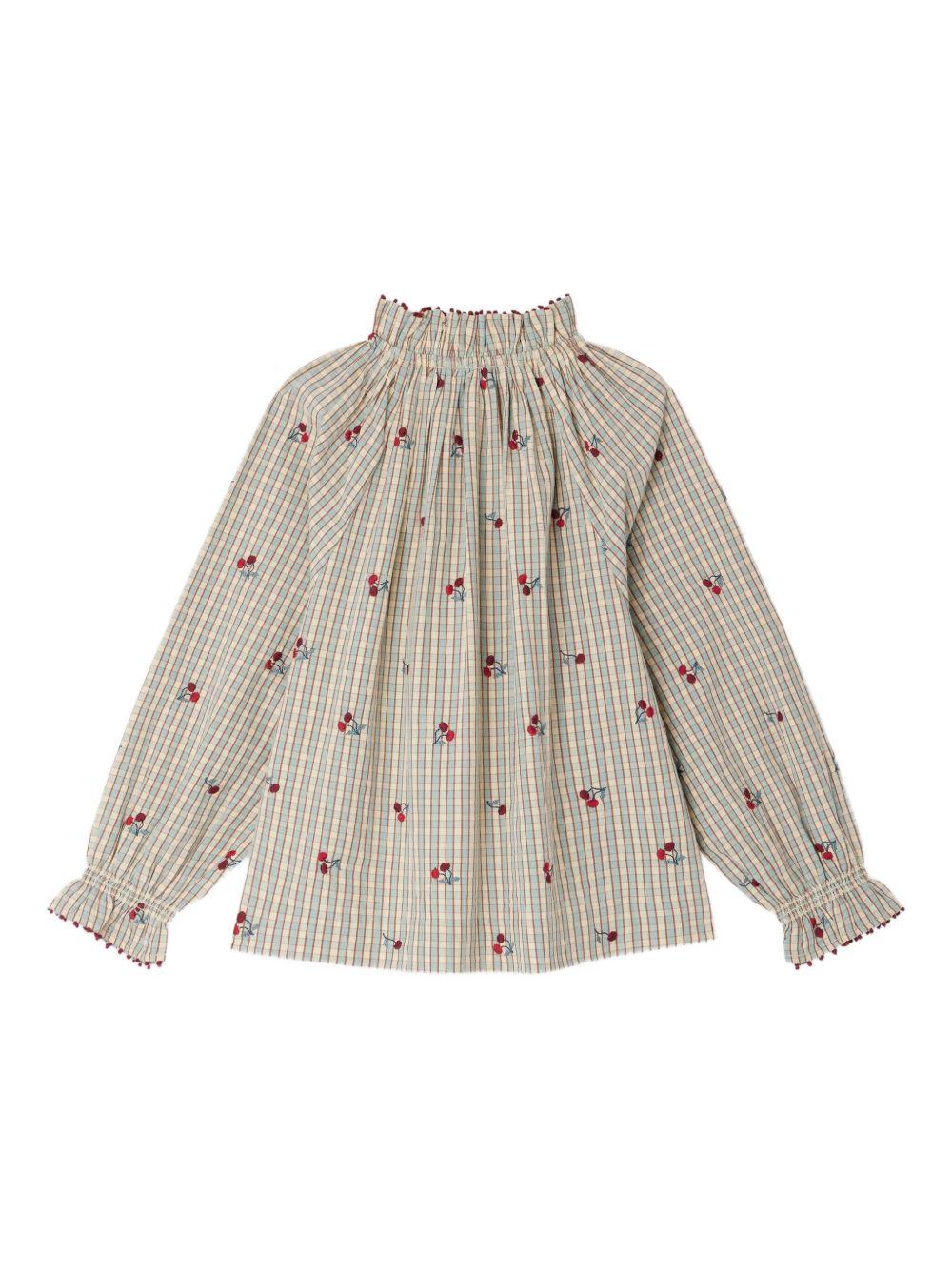 Blusa per bambina Bonpoint beige a quadri W05GBLW00016 310A BONPOINT 