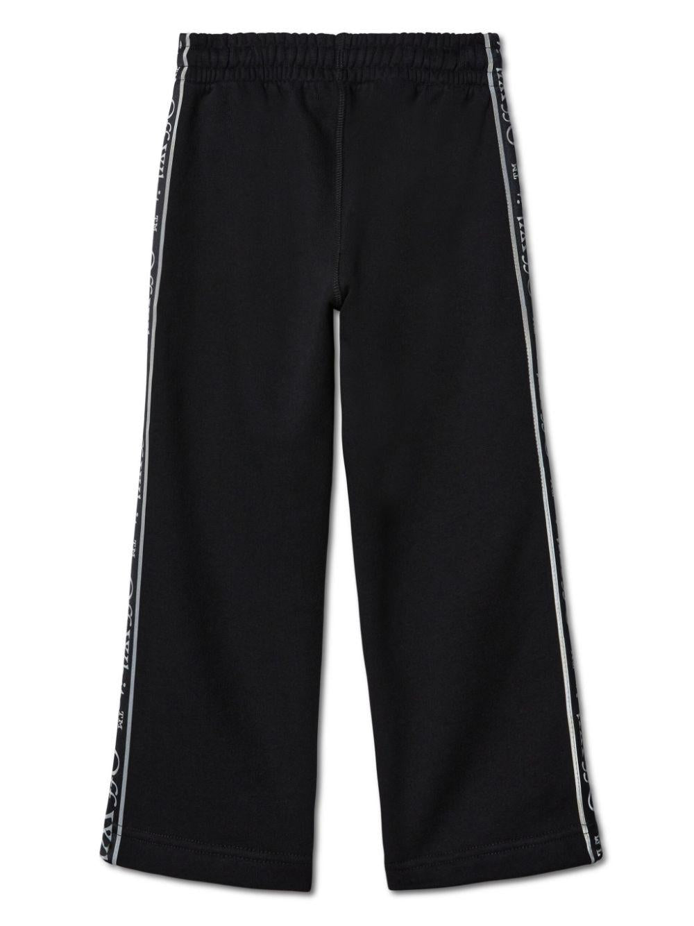 Pantaloni sportivi per bambino Off-White Kids neri Bookish Logo Band OBCH009F24FLE001 1001 OFF WHITE KIDS 