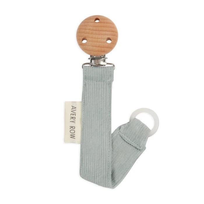 Porta ciuccio per neonati Avery Row grigio con aggancio in legno PACCBL BLUE AVERY ROW 