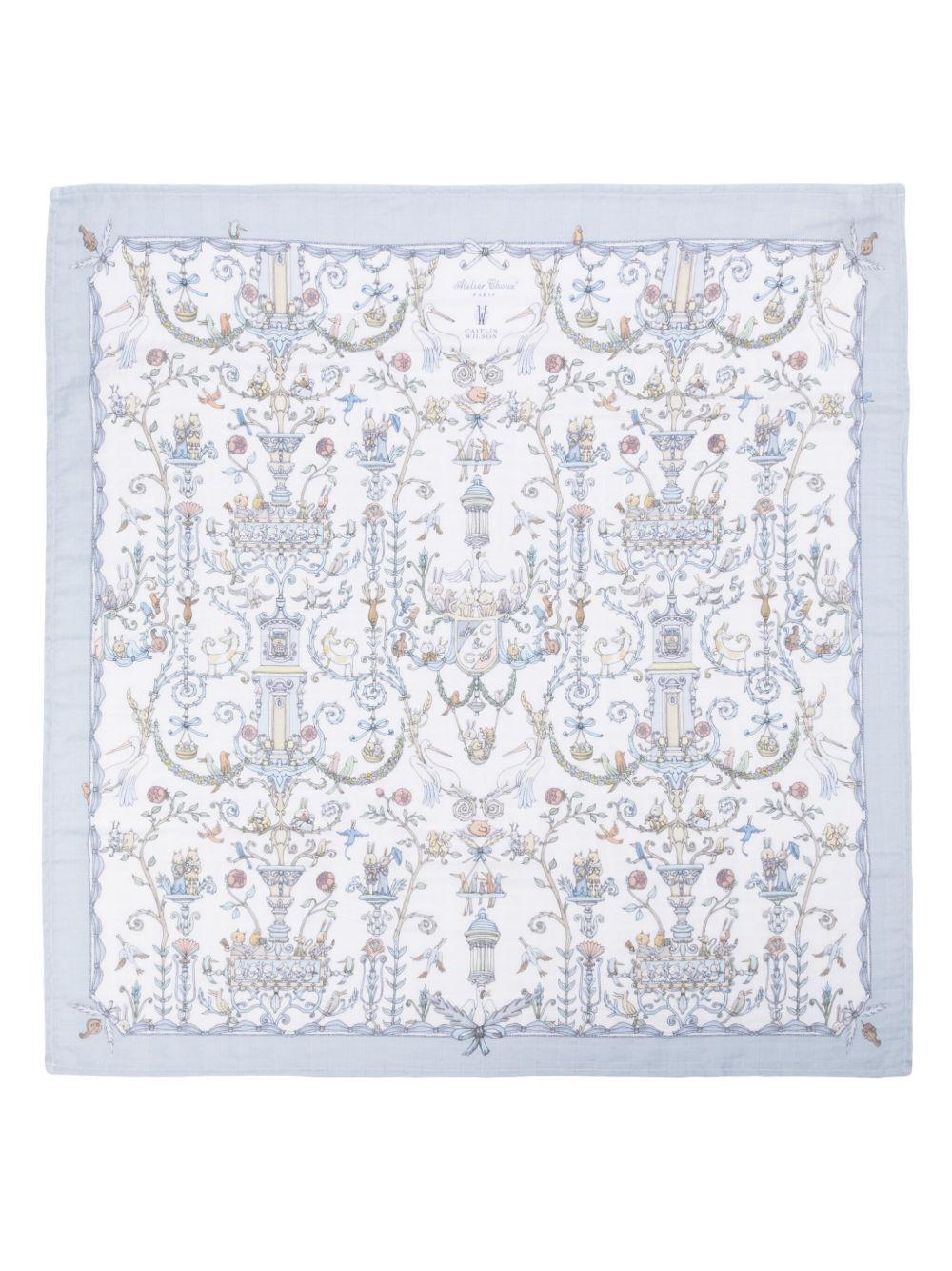 Coperta per neonato Atelier Choux azzurro con stampa all-over CA-CQ-TDJ B-U ATELIER CHOUX PARIS 