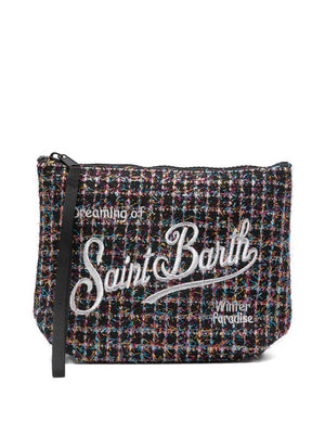 Pochette Aline per bambina MC2 Saint Barth Kids nera con logo ricamato