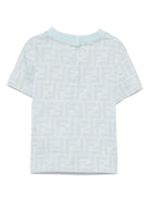 T-shirt per neonato Fendi Kids azzurro con stampa FF BUI097 ATRV F1EPR FENDI KIDS 
