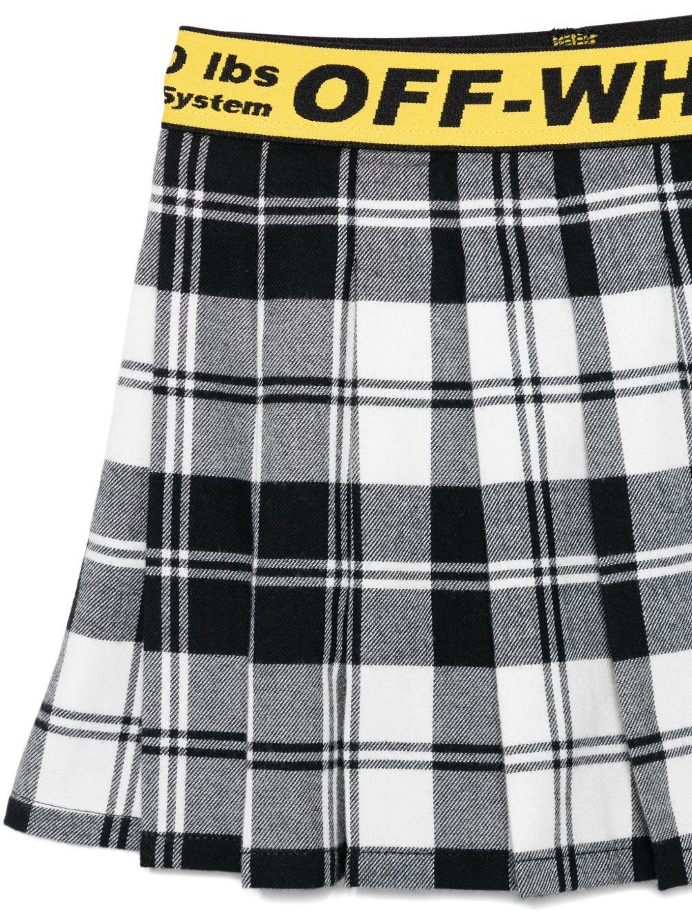 Gonna per bambina Off-White Kids bianco e nero con motivo a quadri OGCC02AF25FAB001 1018 OFF WHITE KIDS 