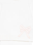 Set maglione e pantaloni per neonata Gensami Kids bianco con dettaglio fiocco GPT-FIOCCOT-WE OFF WHITE GENSAMI 