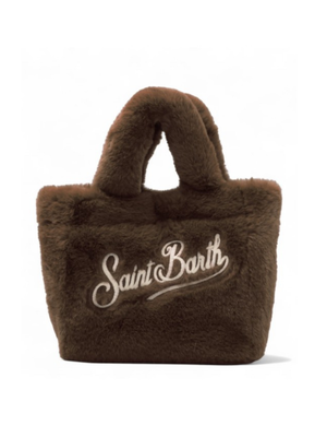 MC2 Saint Barth Kids Colette bag for girls in brown with fur effect