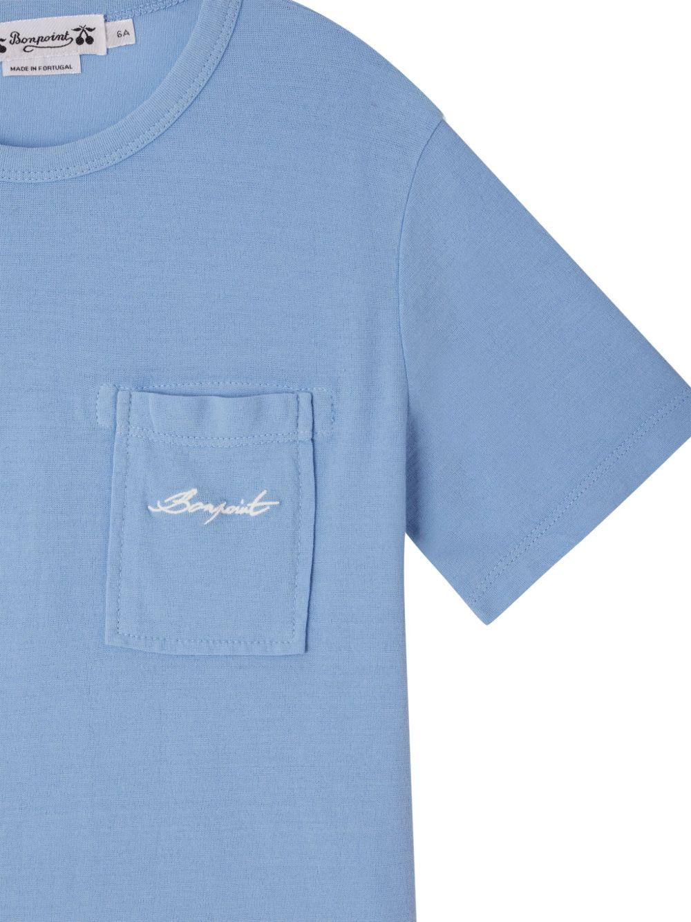 T-shirt per bambino Bonpoint Elrador azzurro con tasca applicata S05BTSK00015 110A BONPOINT 