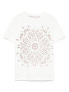 T-shirt con stampa paisley per bambino Eleventy Kids bianc con orlo dritto EW8P11 Z1292 101BD ELEVENTY KIDS 