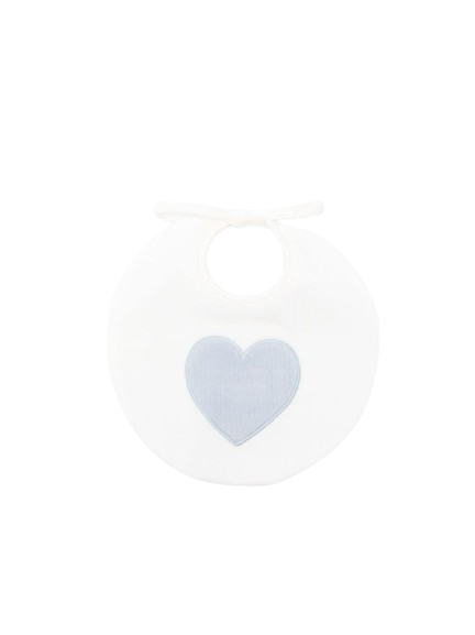 Bavaglino per neonato La Stupenderia bianco con motivo a cuore azzurro 1TBBV12 L24 LA STUPENDERIA 